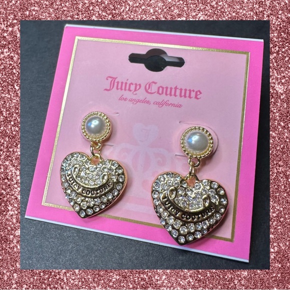 Juicy Couture Jewelry - Juicy Couture Gold Tone Heart Earrings